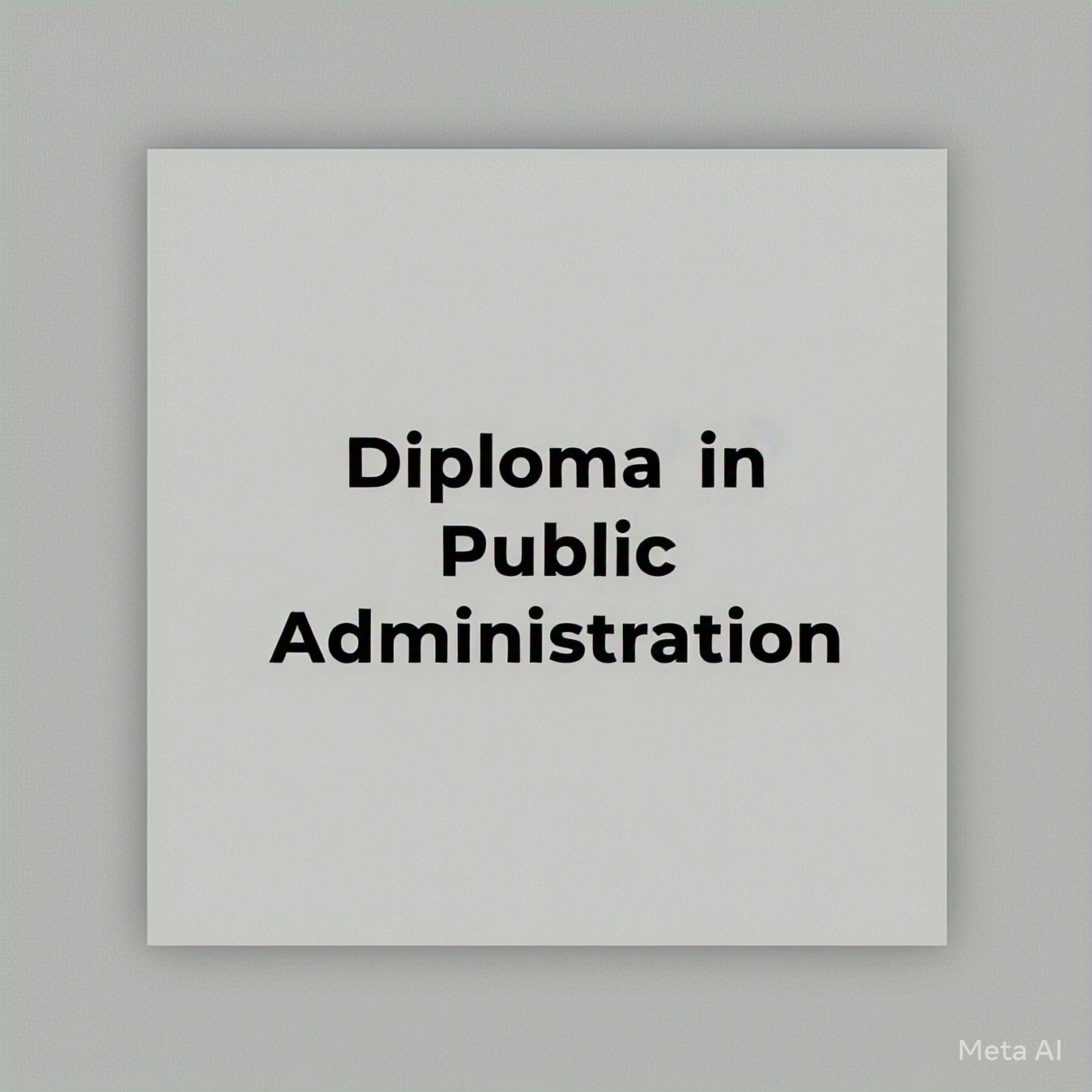 DIPLOMA IN PUBLIC ADMINSTRATION 